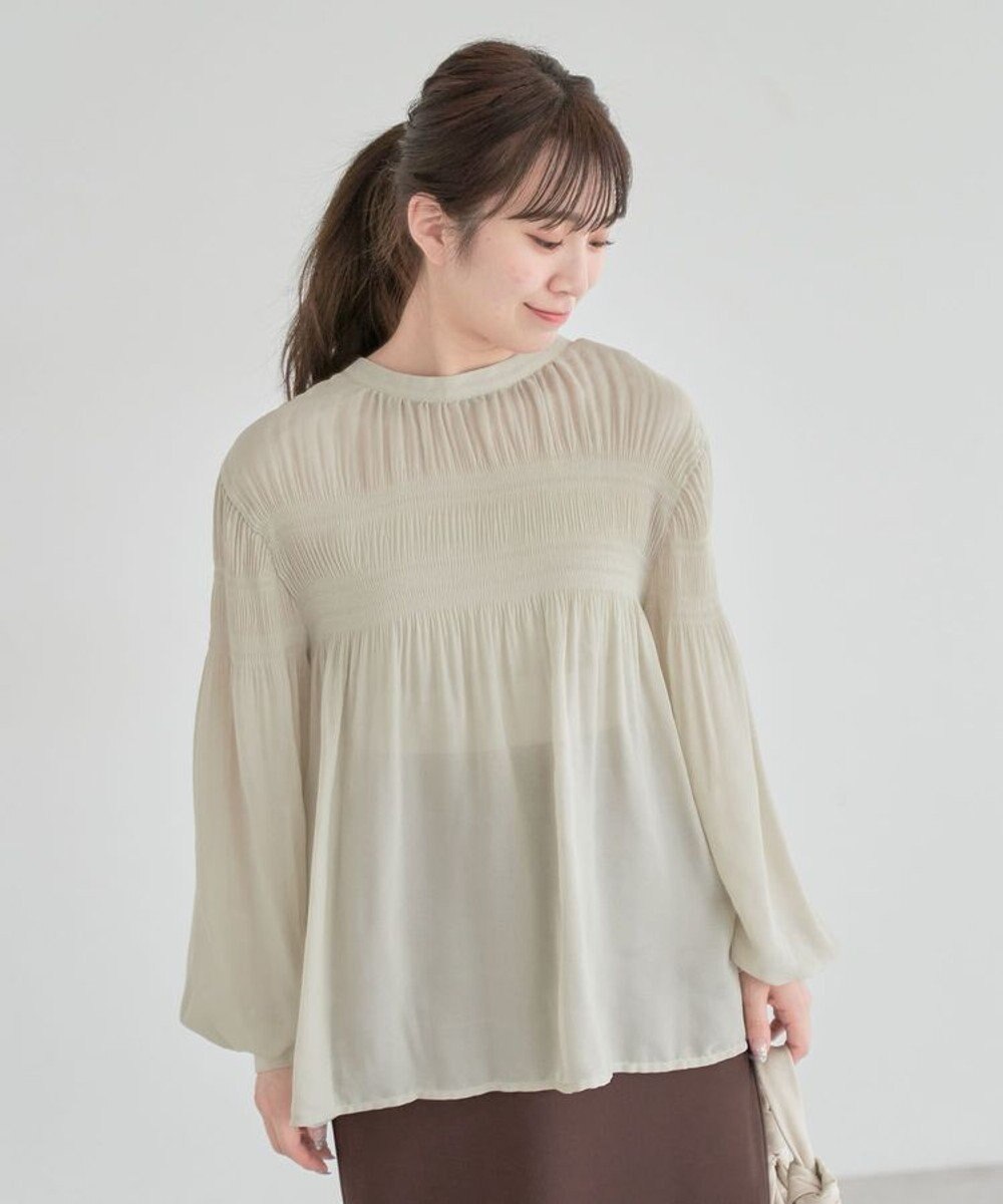 Green Parks マジョリカプリーツブラウス 