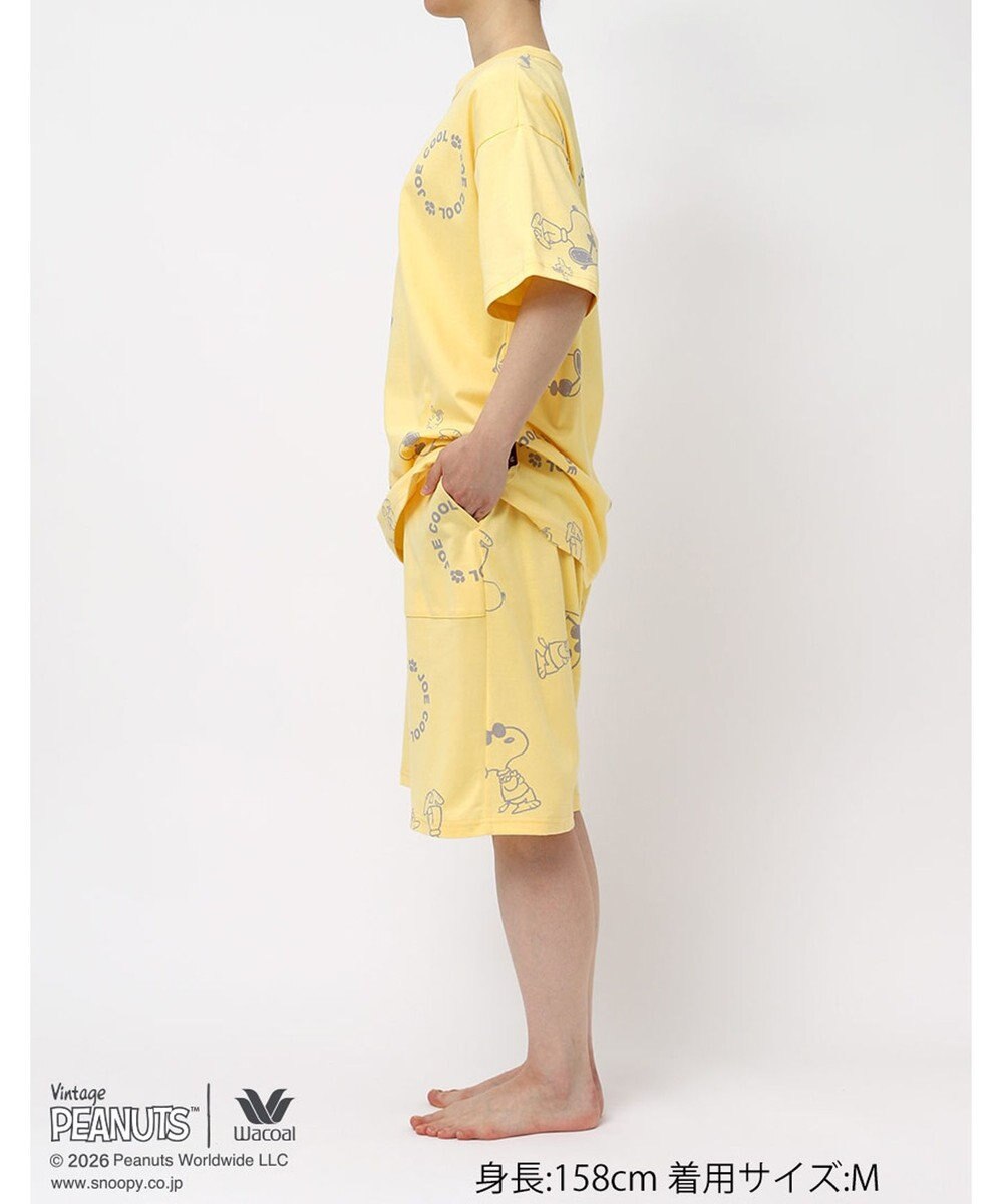 WACOAL PEANUTS パジャマ 5分袖 半袖 5分丈 オーガニックコットン100%(本体) レディース FDT169 /ワコール 