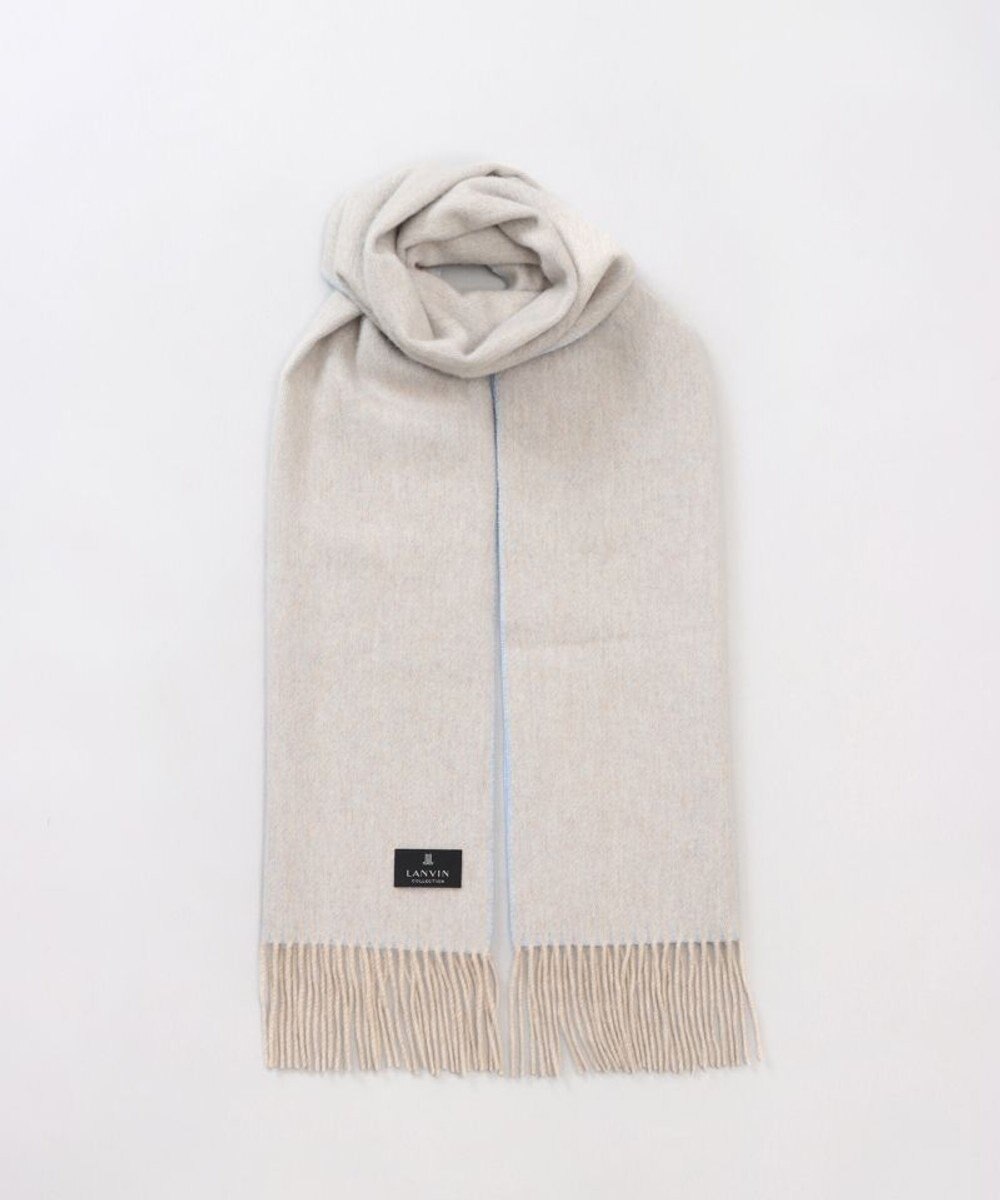 AURORA 【 LANVIN COLLECTION（ランバン コレクション） 】カシミヤ100%無地シングルリバーシブルマフラー(WASH) 