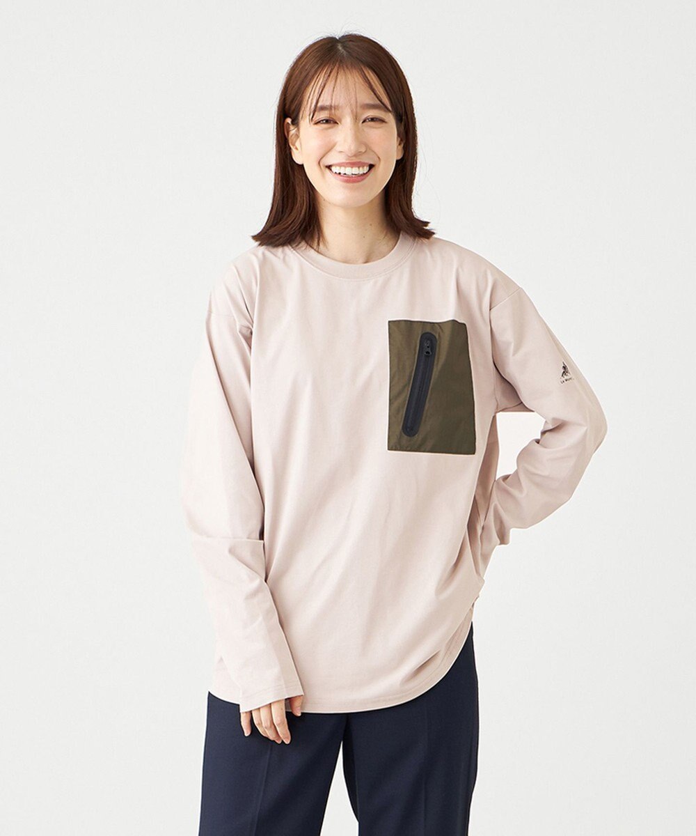 SHARE PARK LADIES 【UVカット・吸水速乾・ストレッチ・軽量 】ＺＩＰポケットＴシャツ（S・Mサイズ） 