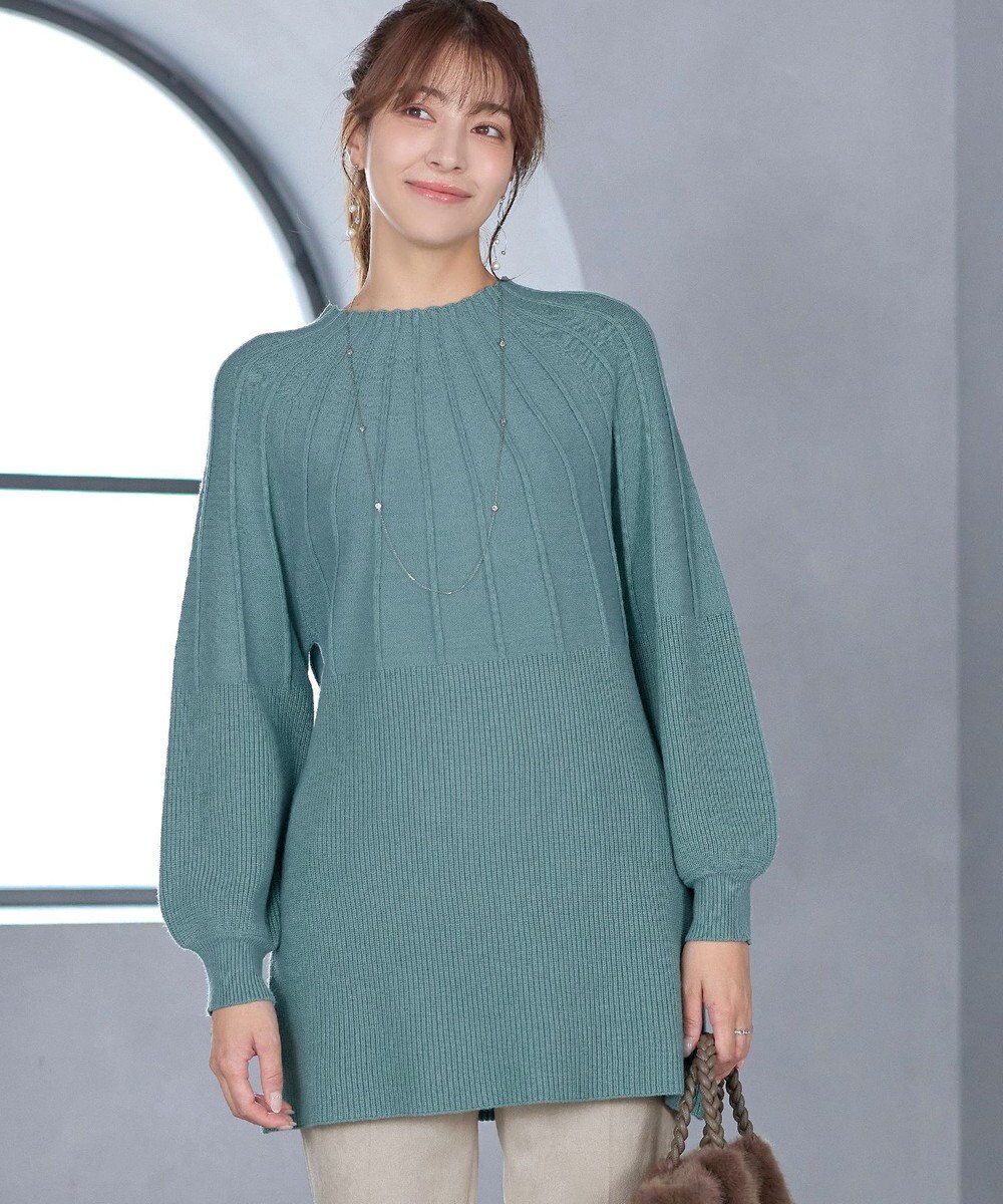 Tiaclasse L 求心片畦ニットチュニック 