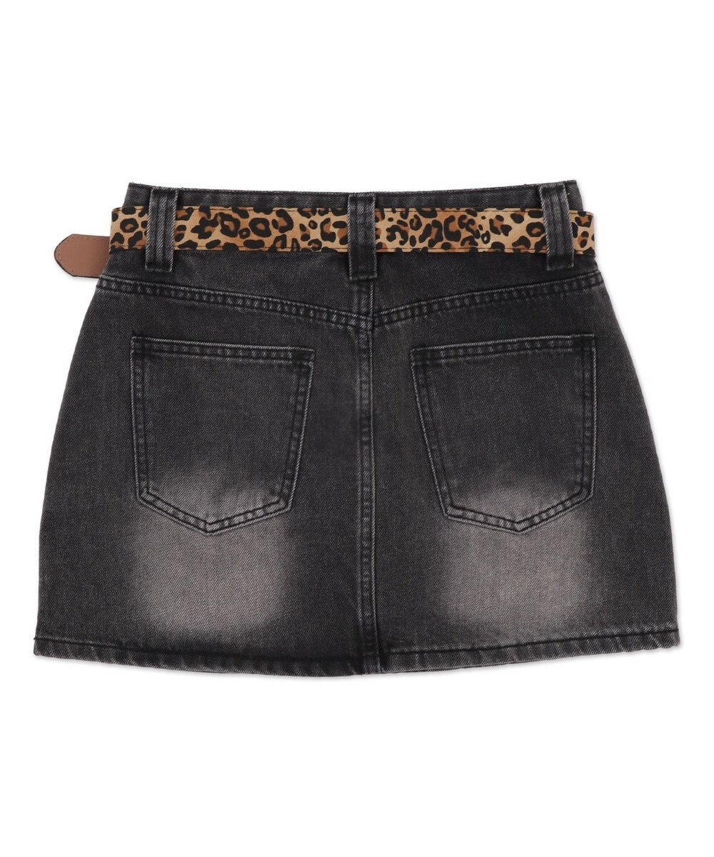 WEGO レオパードベルト付きデニムミニスカパン 