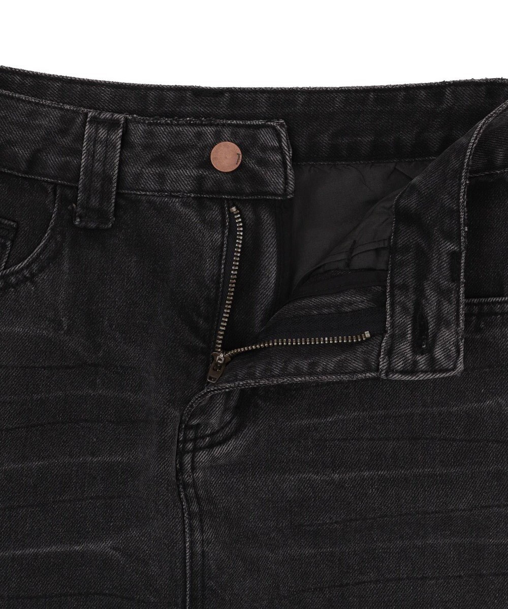 WEGO レオパードベルト付きデニムミニスカパン 