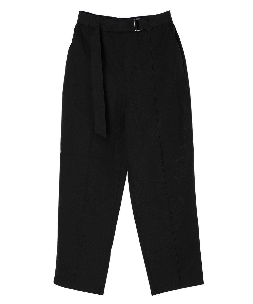 Green Parks 綿麻混バックルベルト付テーパードパンツ 