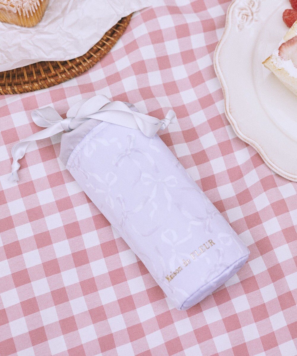 Maison de FLEUR 【保冷機能付き】リボン柄巾着ボトルケース 