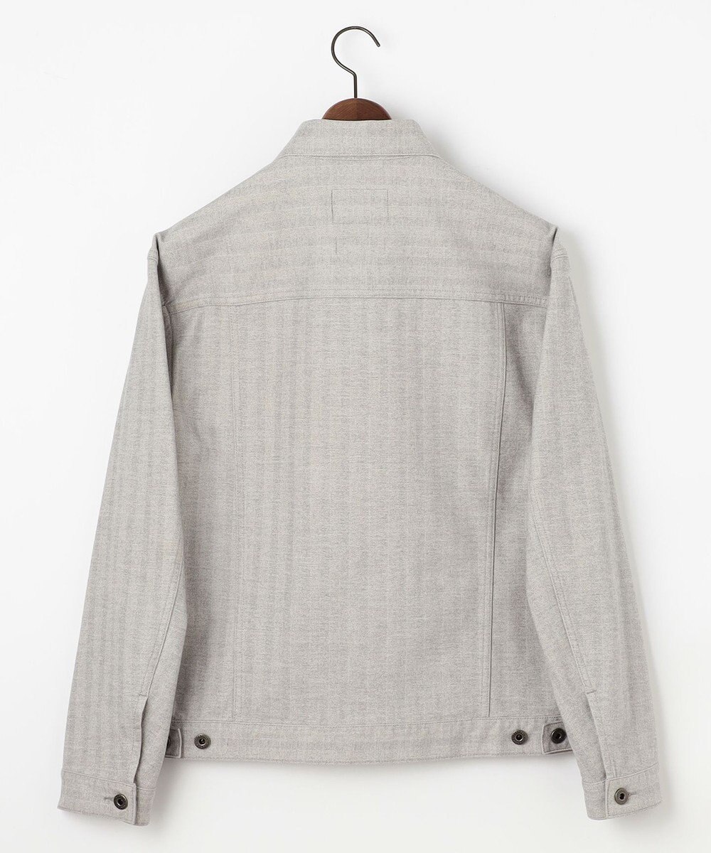 JOSEPH ABBOUD 【イタリア素材/ストレッチ】ヘリンボンモールスキンワーク ジャケット 