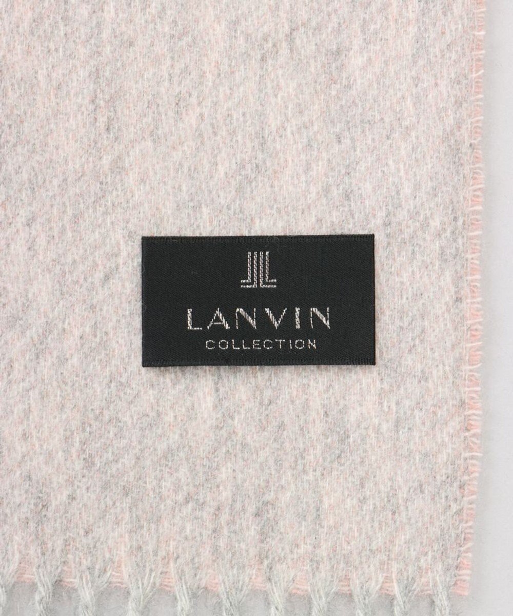 AURORA 【 LANVIN COLLECTION（ランバン コレクション） 】カシミヤ100%無地シングルリバーシブルマフラー(WASH) 
