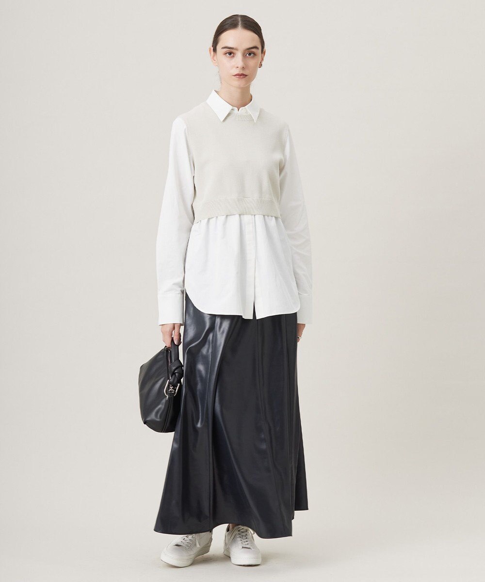 ICB L 【2WAY・洗える】シャツクロスコンビニットプルオーバー 