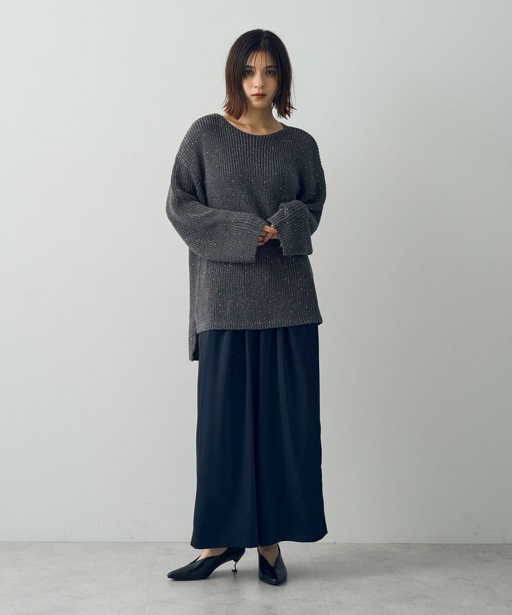 YECCA VECCA サテンタックワイドパンツ 