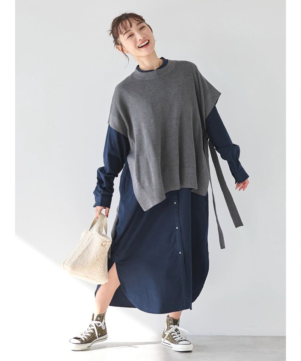 AMERICAN HOLIC ＳＥＴ　シャツワンピース＋ニットベスト 