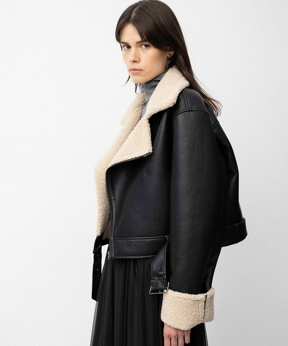 NAVE 【Nave】ヴィーガンムートン ライダースジャケット 