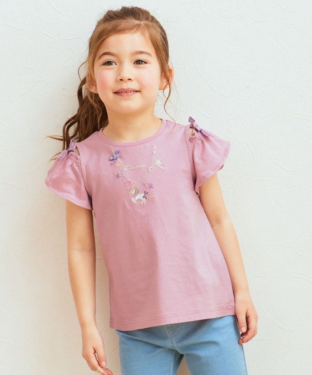 刺繍 オン・オフショルダー Tシャツ / any FAM KIDS | ファッション