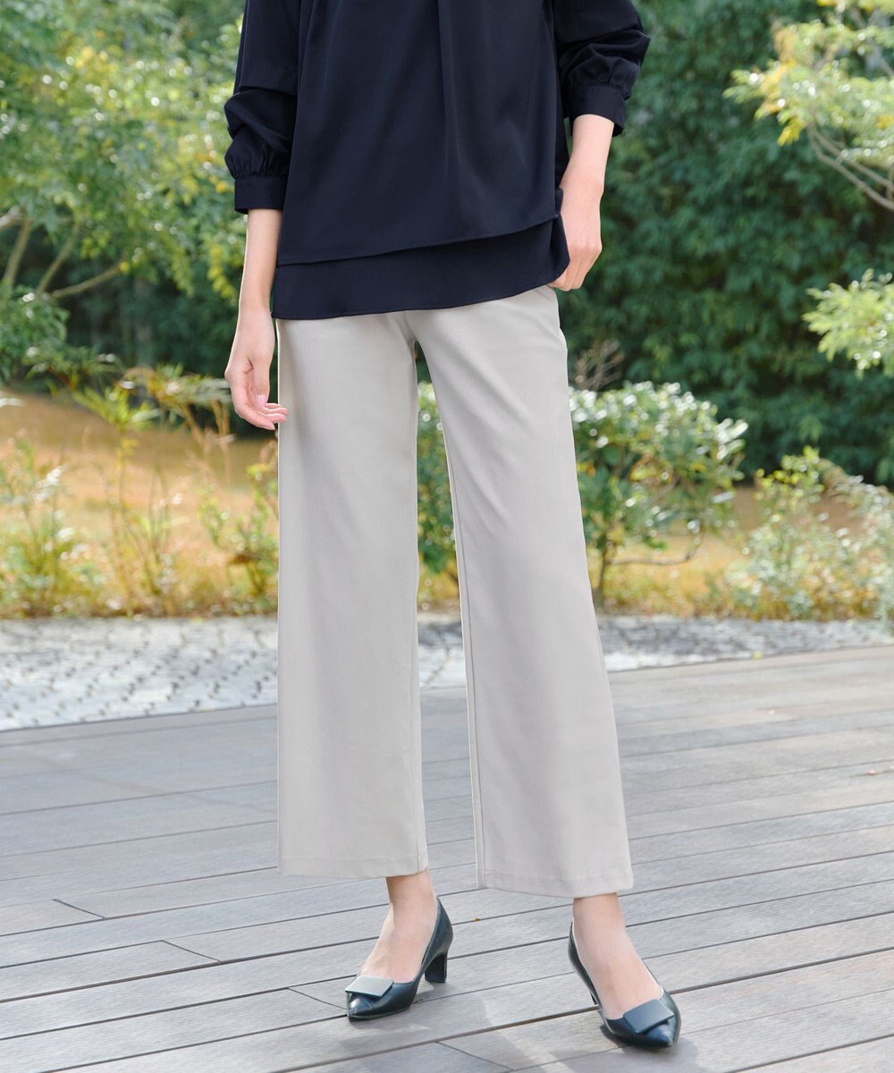 Tiaclasse 【日本製・新色追加・洗える・ストレッチ】エアシルキーワイドパンツ 