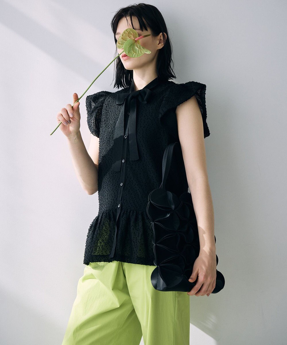 自由区 【カトリエムブーケ】Expression delicate ボウタイチュールトップス 