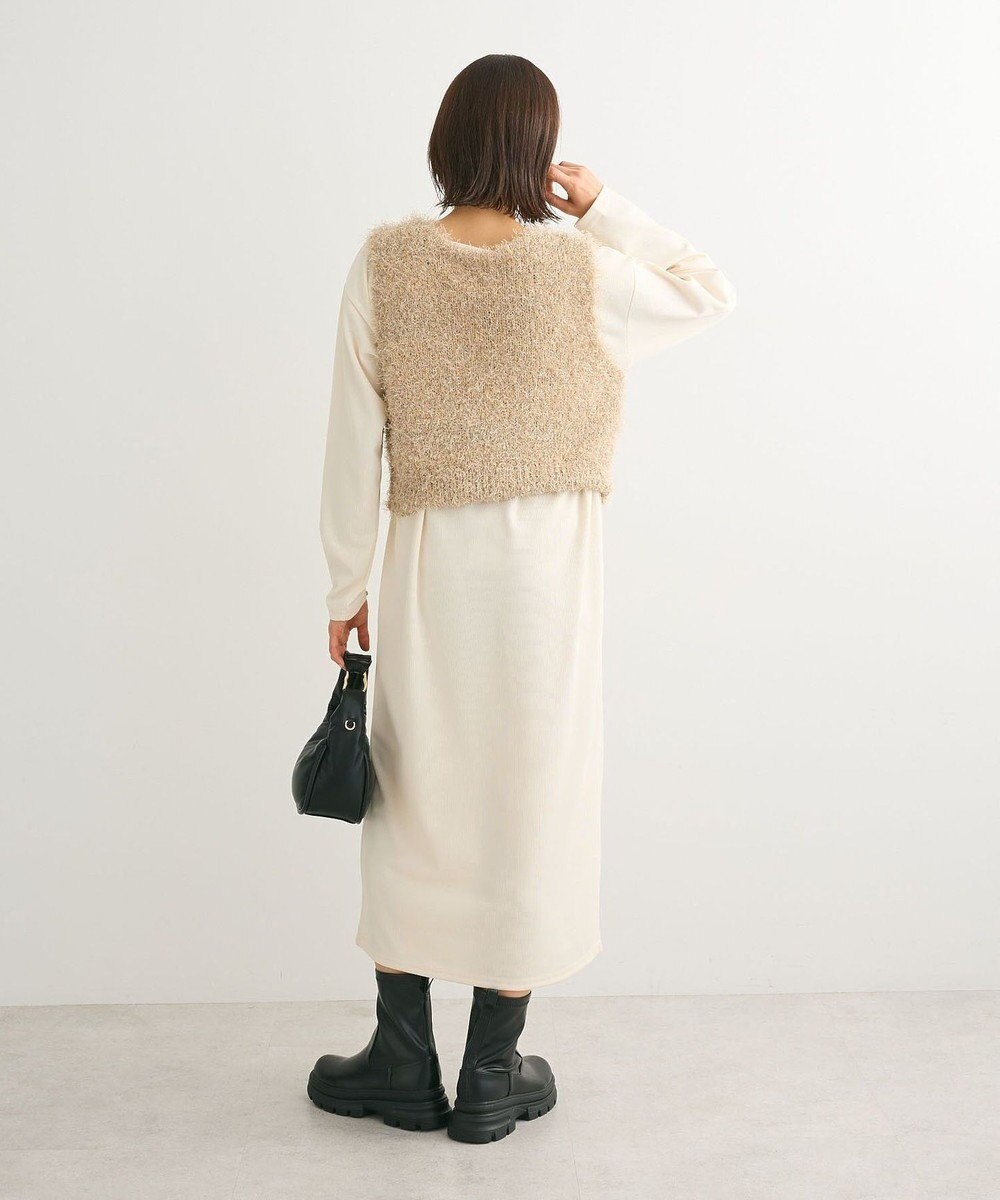 Green Parks ＳＥＴ２点ベスト＋リブワンピース 