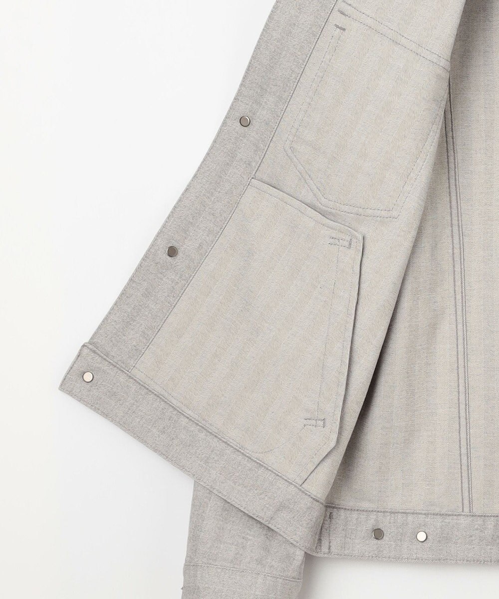 JOSEPH ABBOUD 【イタリア素材/ストレッチ】ヘリンボンモールスキンワーク ジャケット 