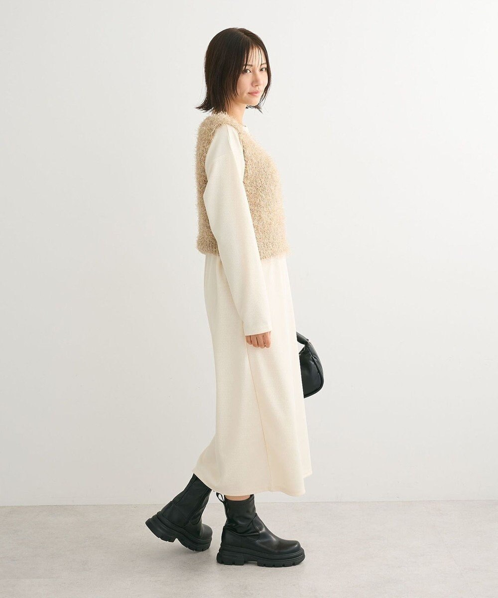 Green Parks ＳＥＴ２点ベスト＋リブワンピース 