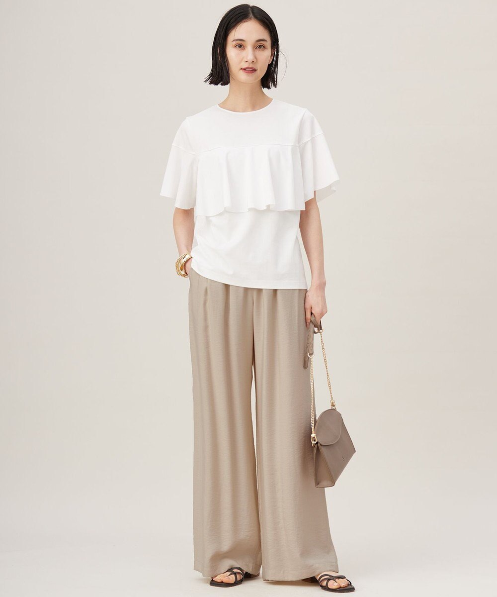 自由区 S 【接触冷感・UVカット・吸水速乾・抗菌防臭・洗える】ハイツイストポンチフレアディティール カットソー 