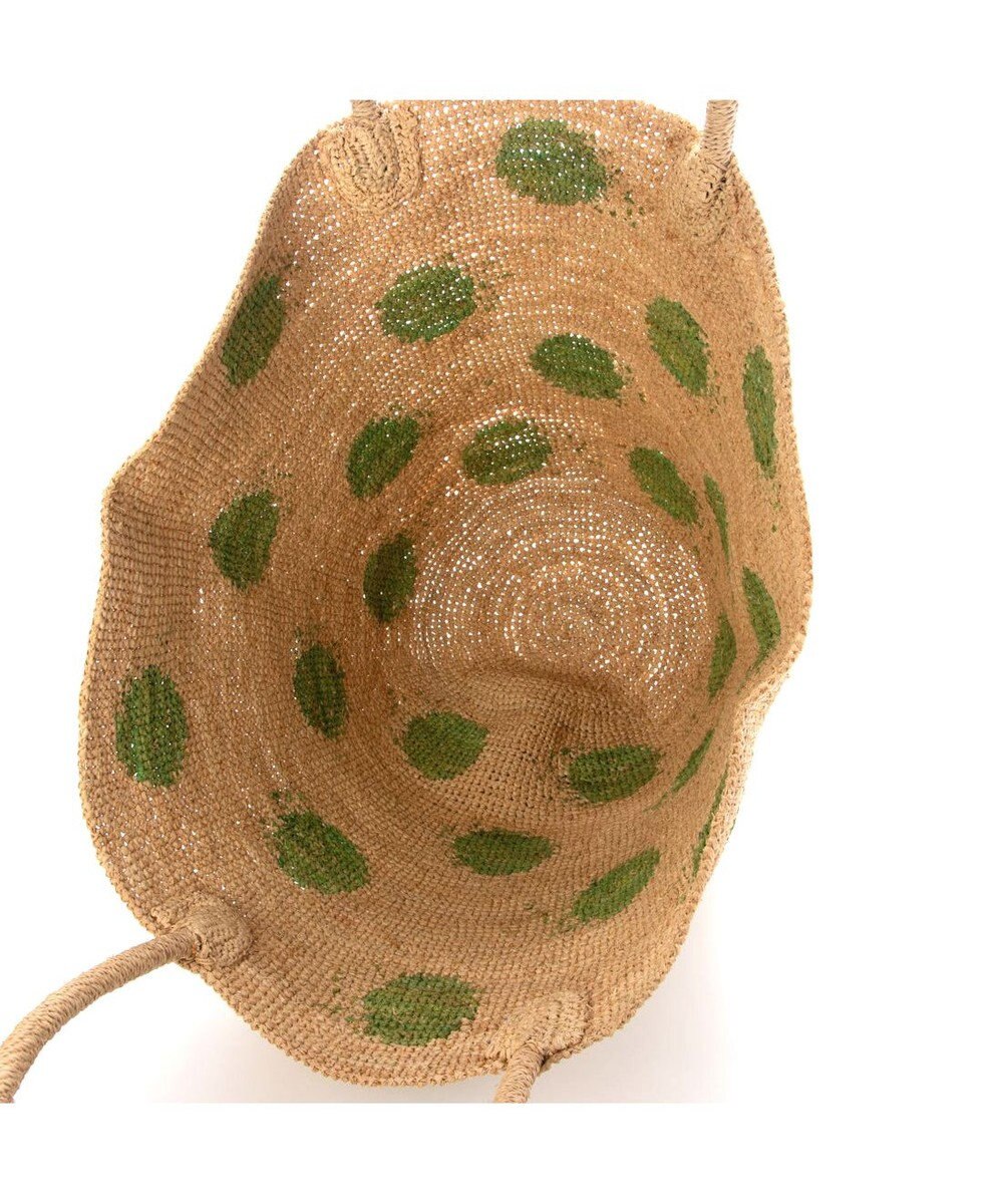 UNBILLION カシュカシュ cachecache / ドット柄ラフィアビッグトートバッグ カゴバッグ 