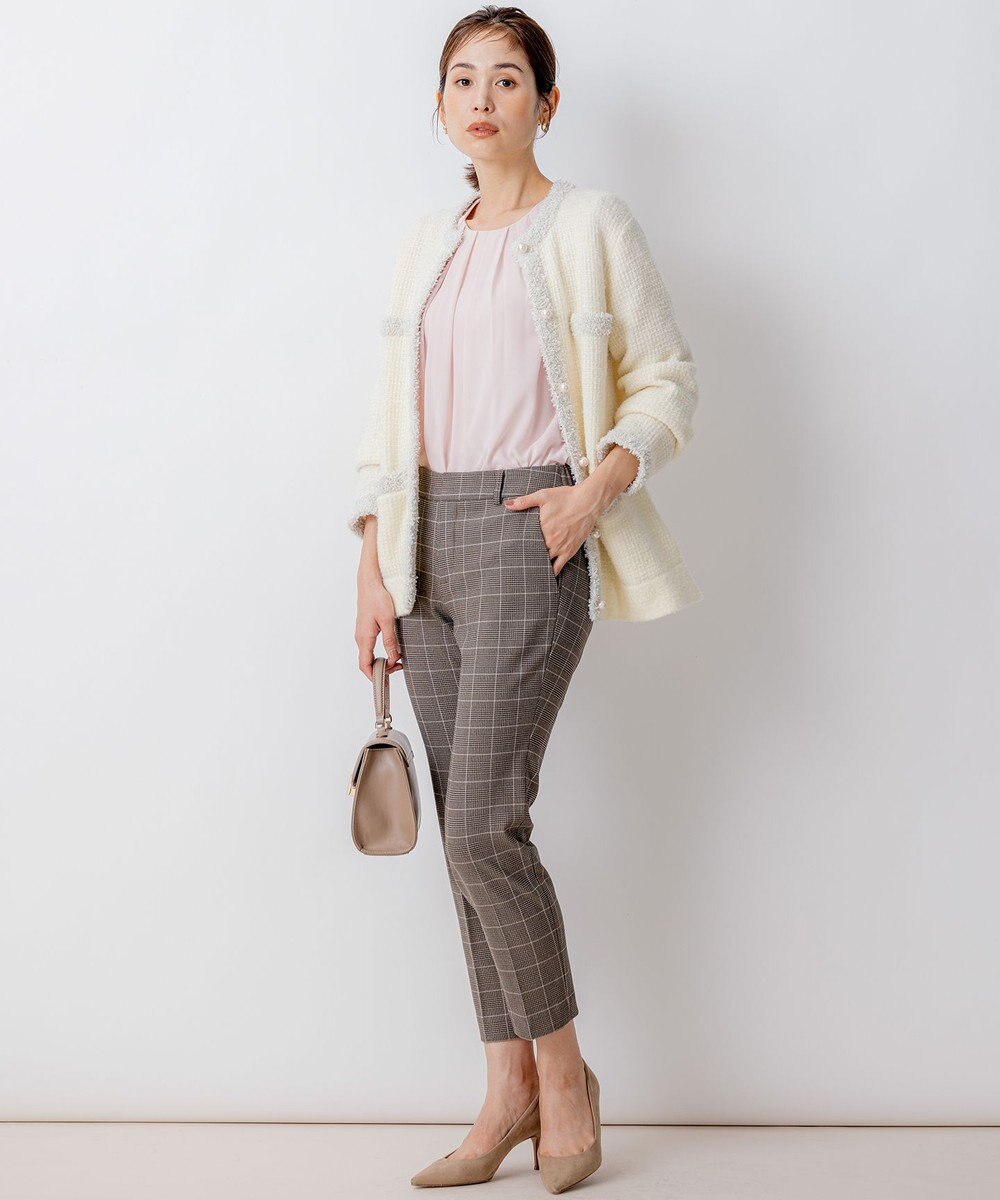 組曲 L 【洗える・WEB限定】2WAYウォームストレッチ テーパードパンツ 