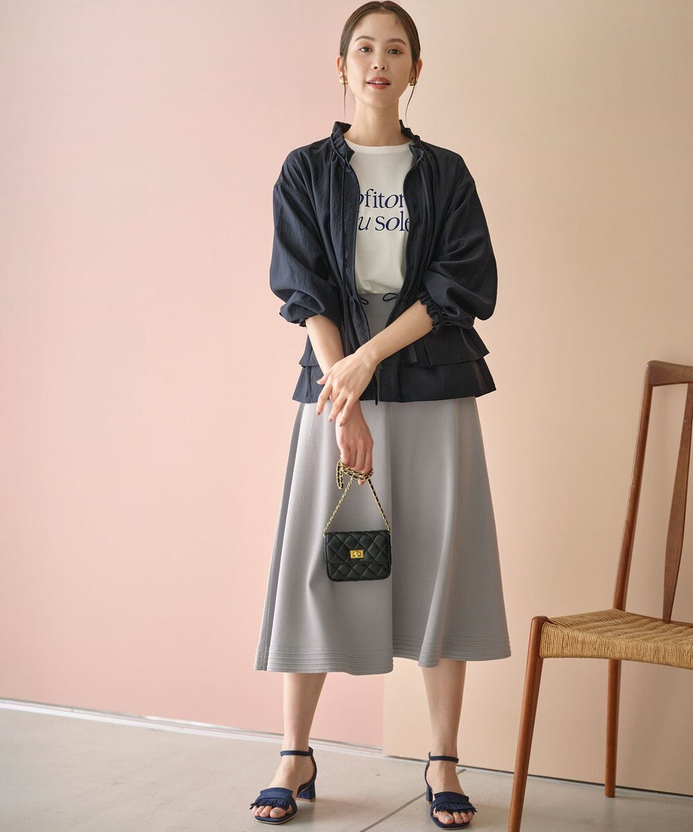 組曲 フリンジチャンキーヒールサンダル 