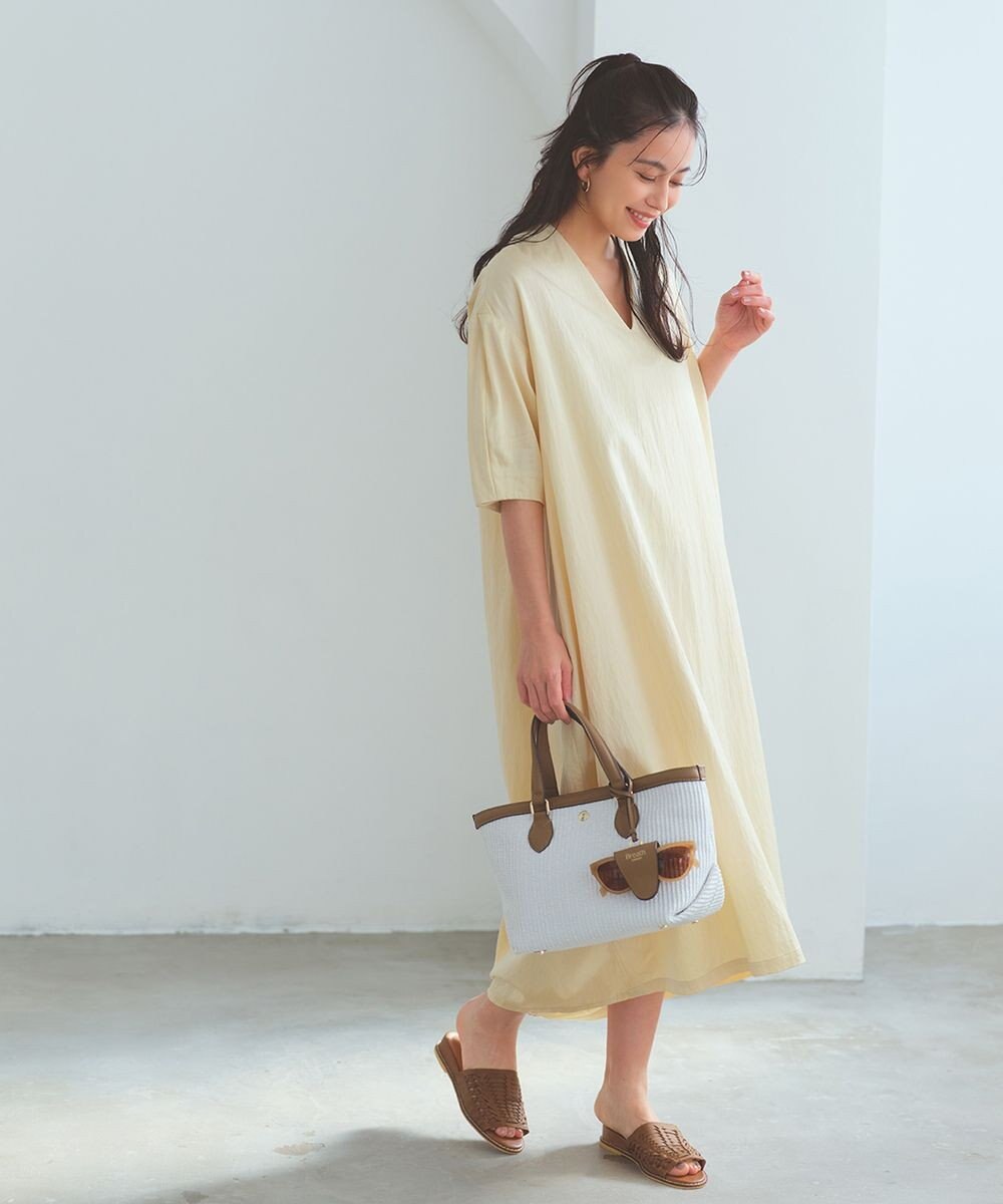 TOPKAPI 【Breath TOPKAPI】サングラスホルダー付き レザーコンビ カゴバッグ M 