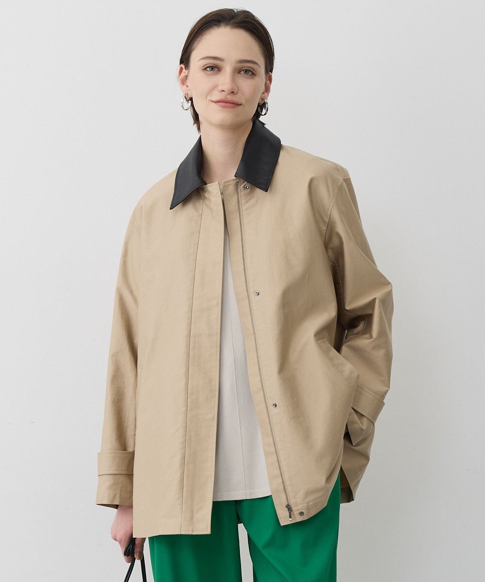 ICB L 【配色襟取り外し可能】ライトモールスキン キルトライナー付きバーンジャケット 