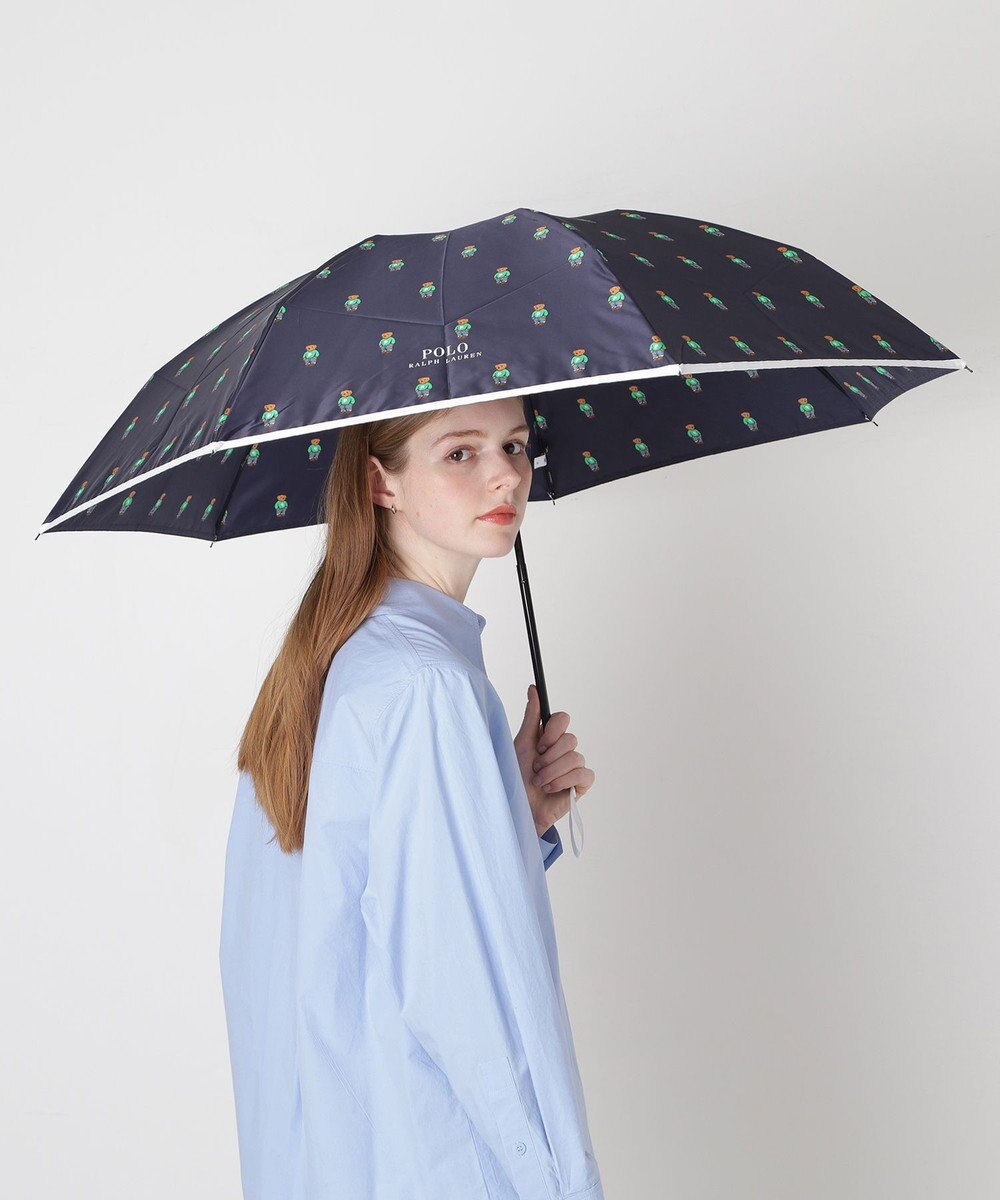 MOONBAT POLO RALPH LAUREN 折りたたみ傘 FLAG BEAR ツイル 