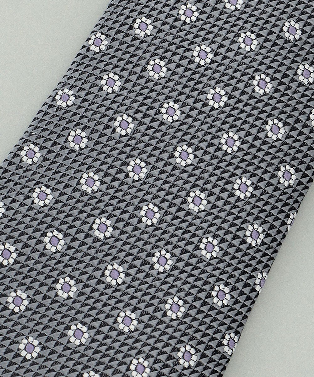 GOTAIRIKU 【日本製】西陣ネクタイ_グレー×パープル系 