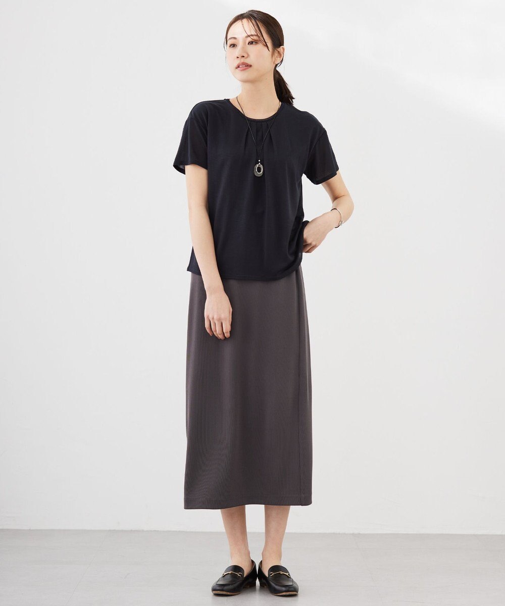 J.PRESS LADIES S 【洗える】ストレッチリブフェイス スカート 