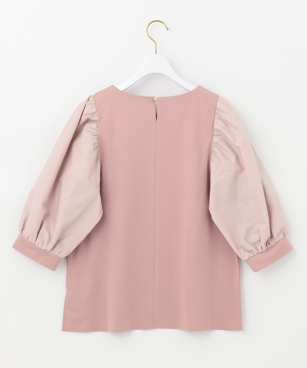 ANY SIS パフスリーブ異素材コンビ プルオーバー 