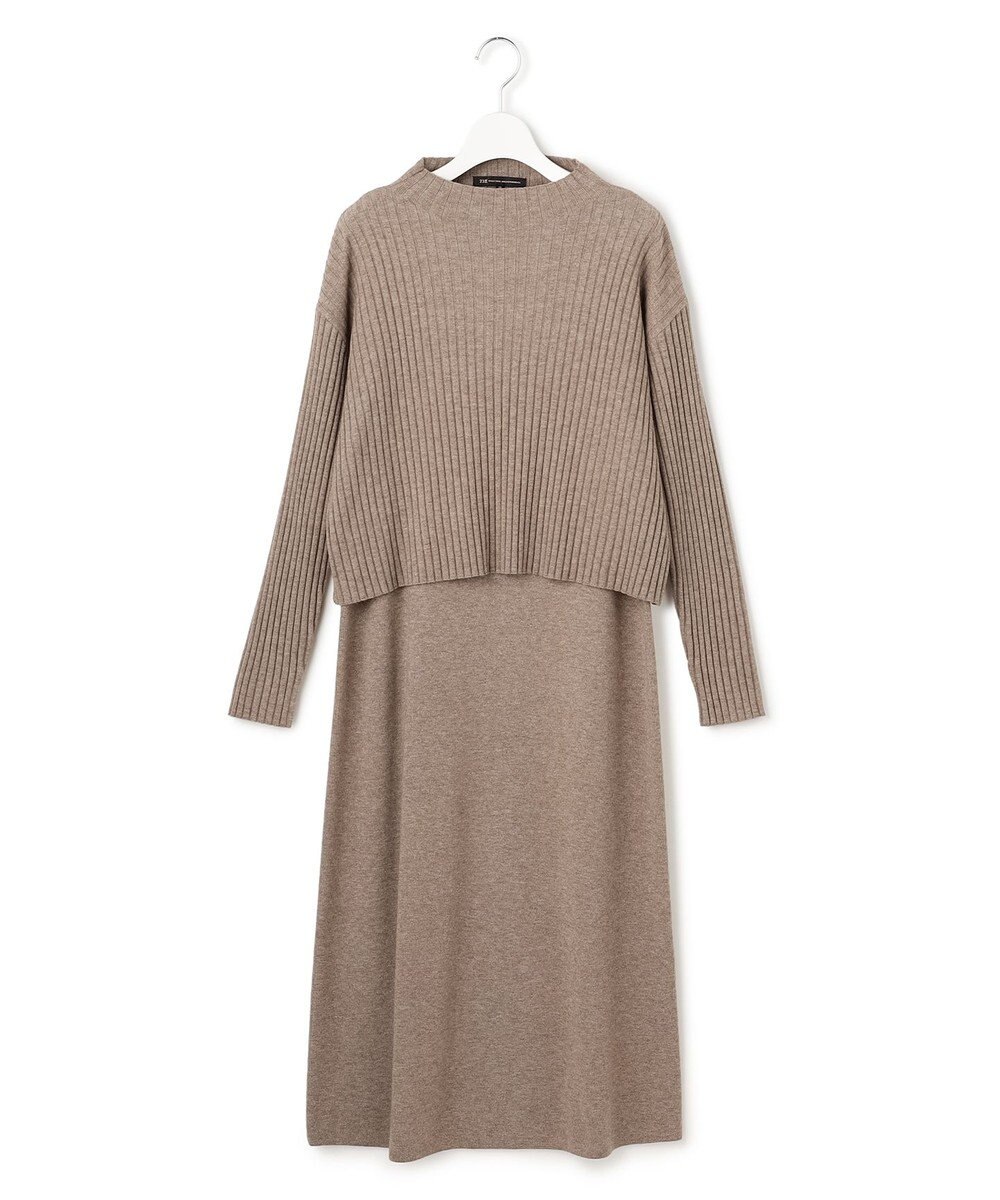 23区 L 【洗える】レイヤードニットツイン ワンピース 