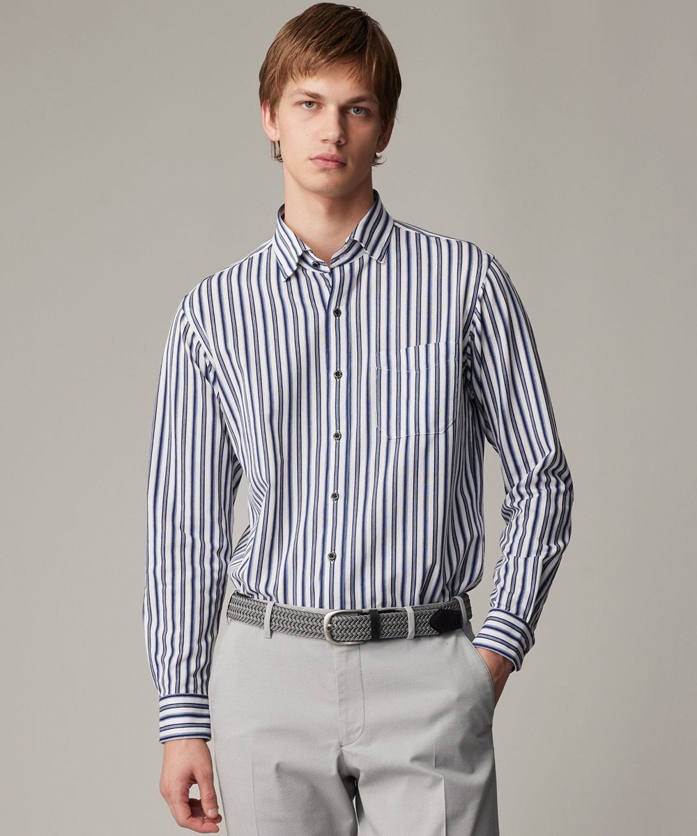 JOSEPH ABBOUD 【キングサイズ・ストレッチ・イージーケア】ジャージーストライプシャツ 