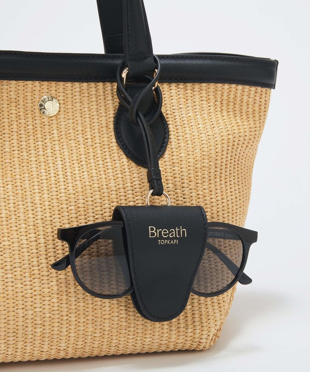 TOPKAPI 【Breath TOPKAPI】サングラスホルダー付き レザーコンビ カゴバッグ M 