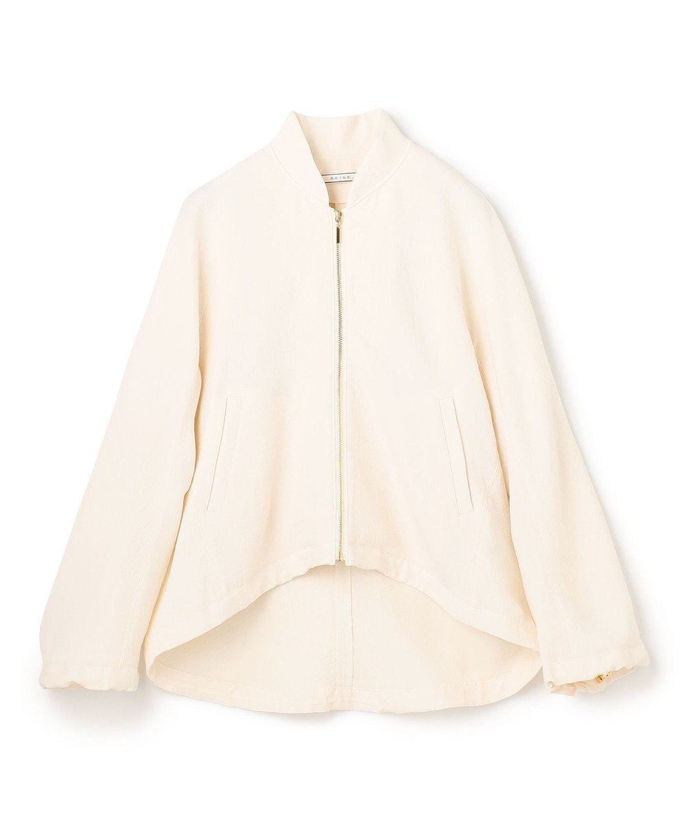 BEIGE， 【洗える】POMONA / ゴールドジップライトブルゾン 