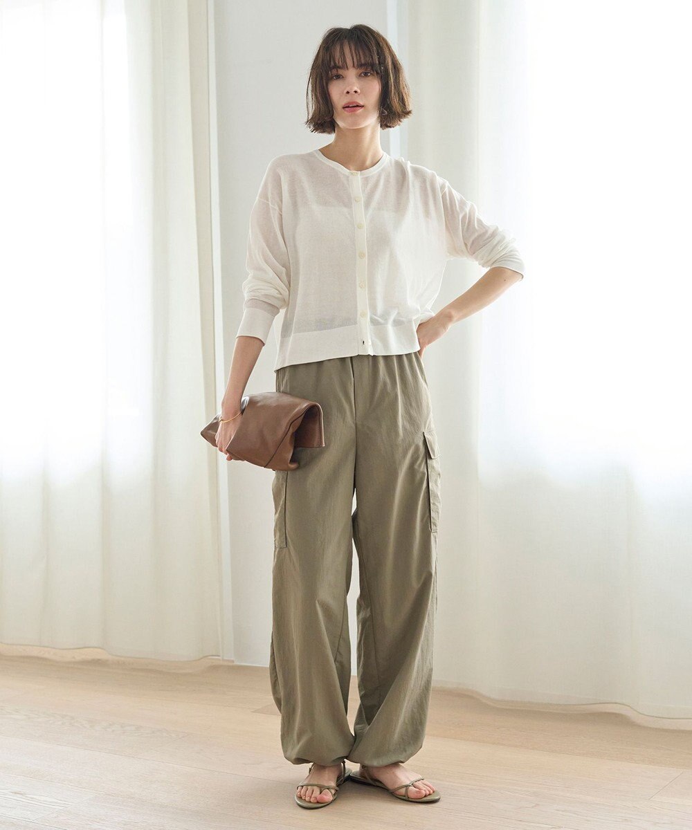 UNFILO 【洗える/接触冷感】 フロスティコットン クロップドカーディガン 