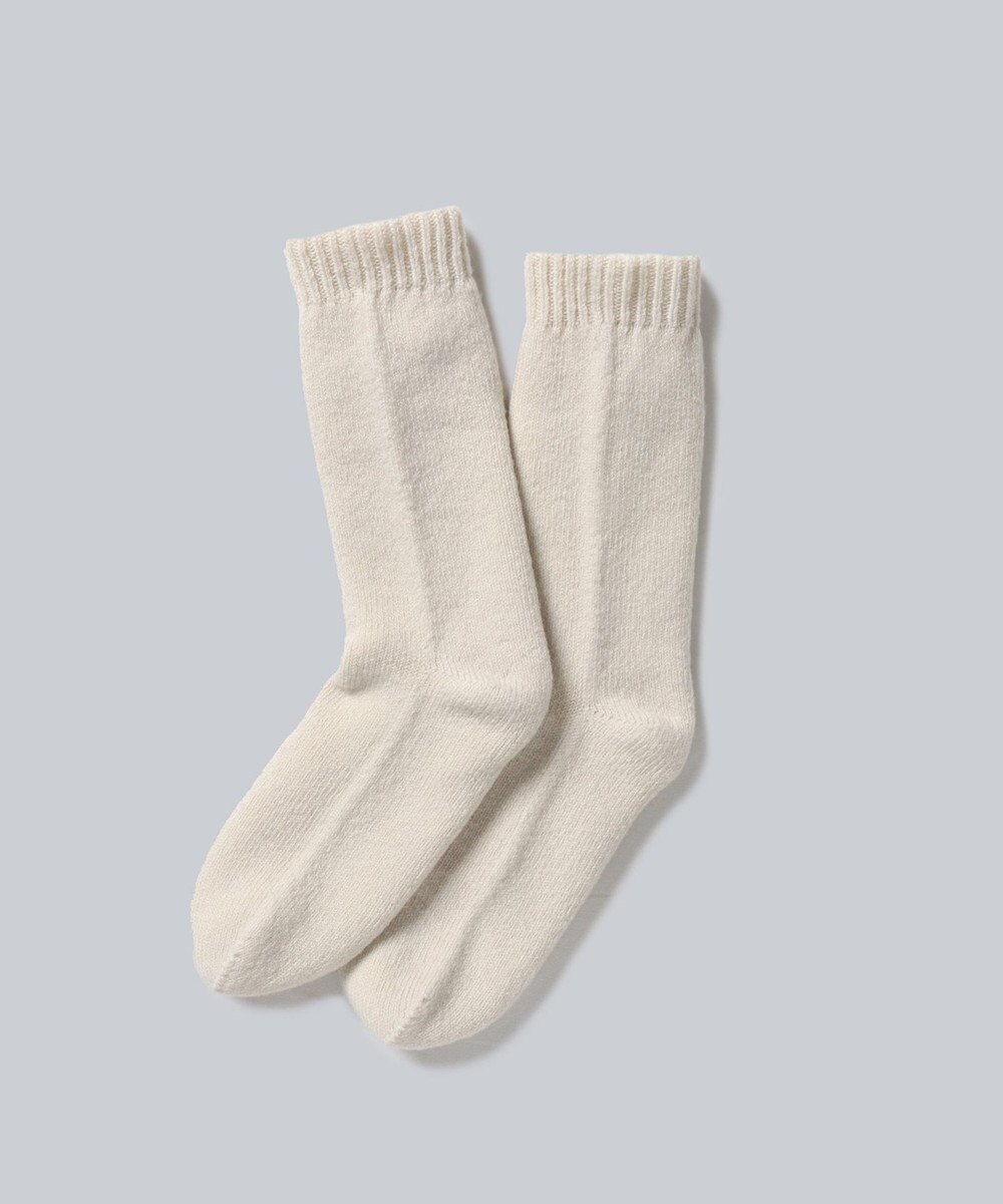 WHITE MAILS 【UNISEX】WOOL PAPER DOUBLE KNIT ルームソックス 