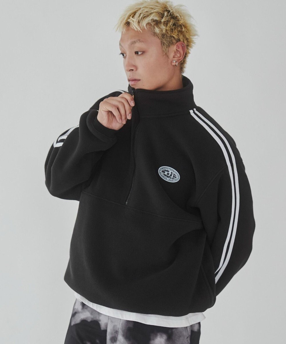 WEGO フリース　ワンポイントハーフZIPプルオーバー 