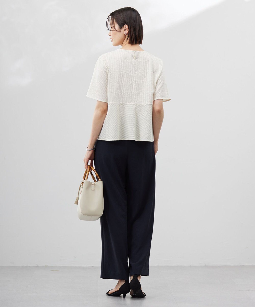 J.PRESS LADIES 【洗える・抗菌防臭・吸水速乾】サッカージャージー ペプラム カットソー 