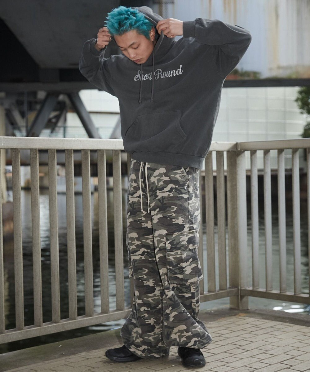 WEGO 【ユニセックス着用ITEM】ピグメントラメグラフィックプルパーカー 