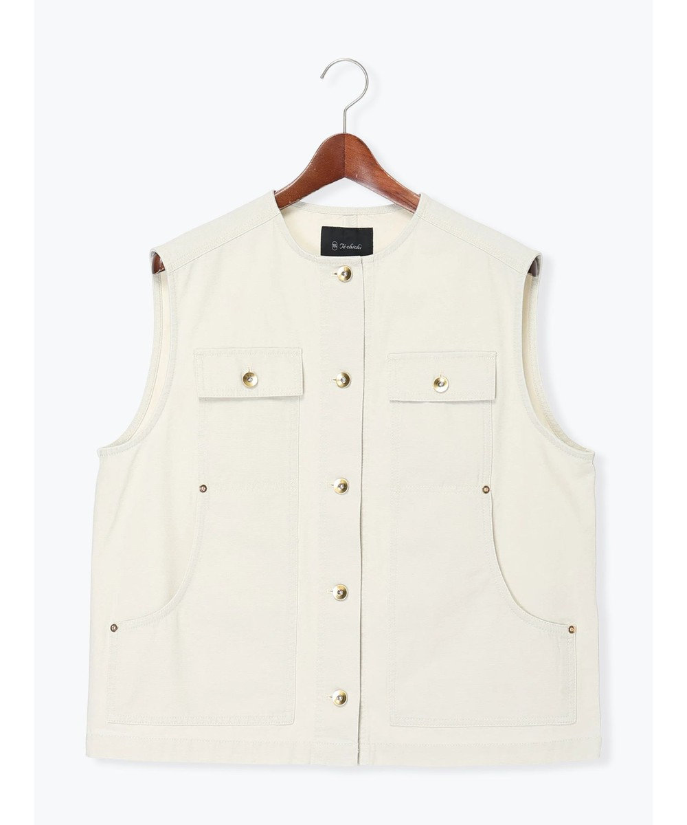Te chichi ノーカラーワークベスト 