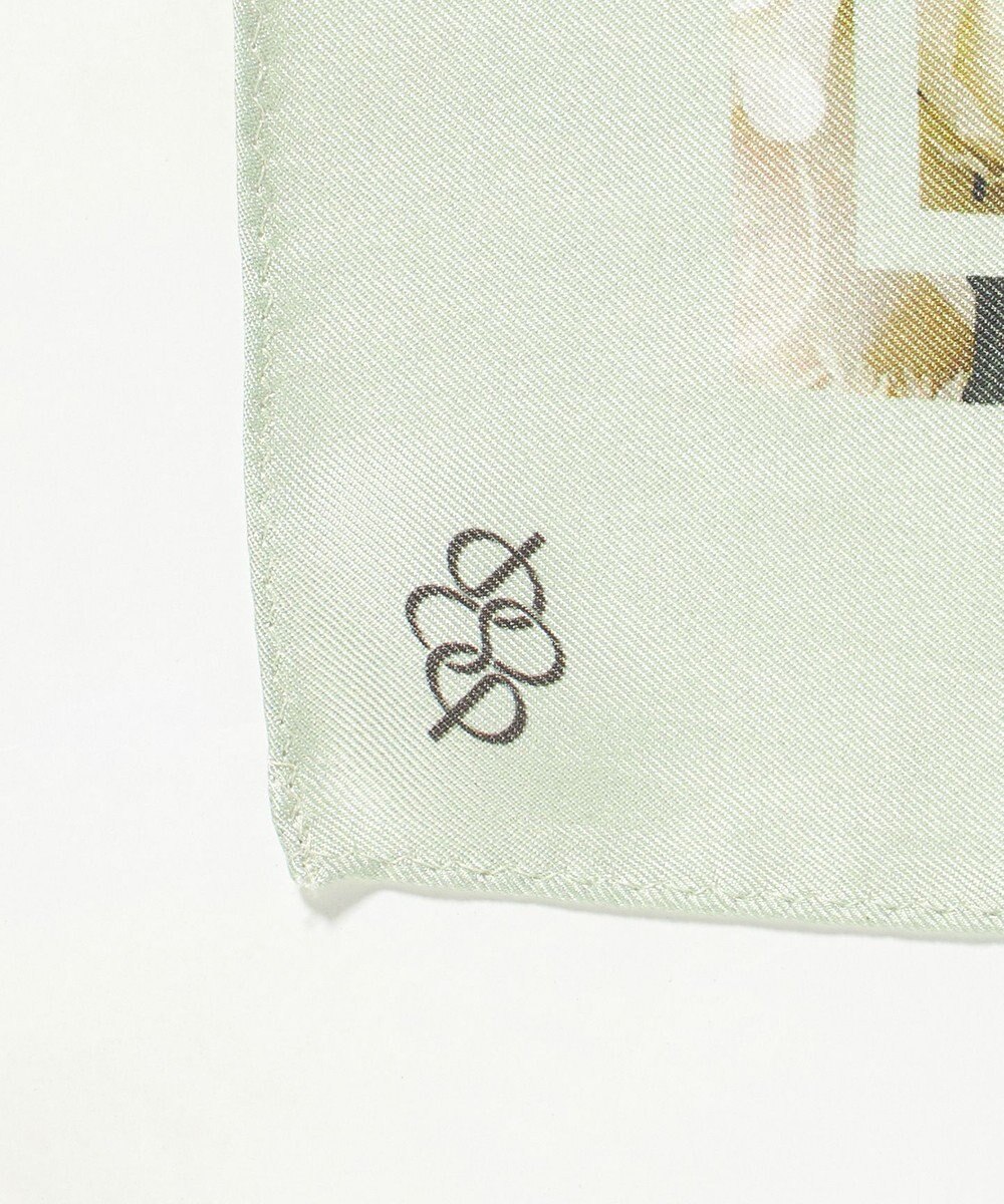 自由区 【カトリエムブーケ】La boroderie de Laurent ブーケモチーフシルクスカーフ 