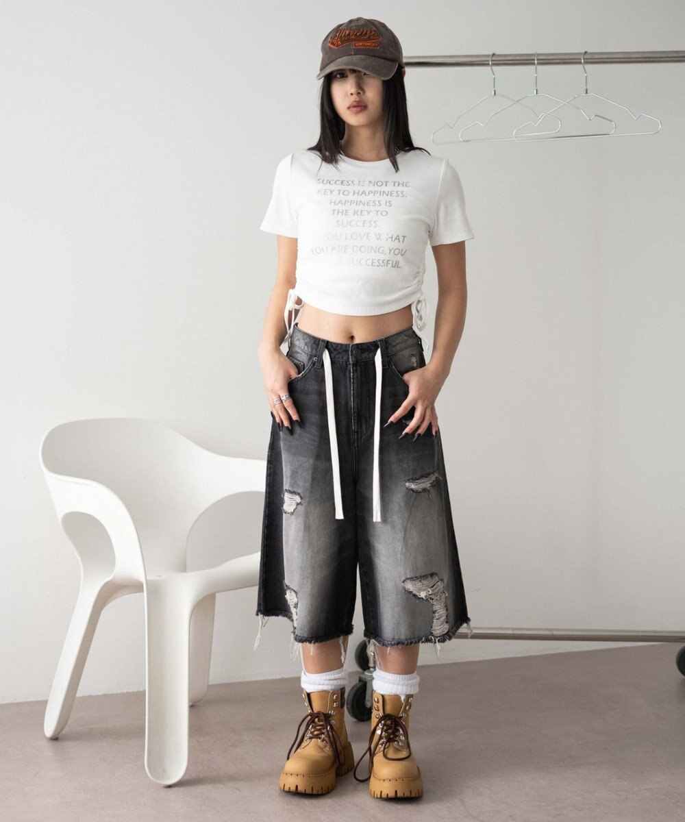 WEGO グラフィックサイドドロストリブちびT 