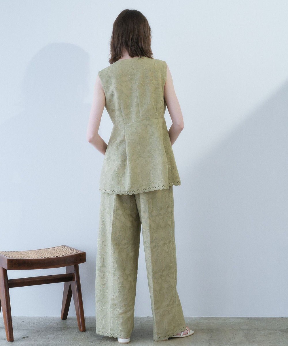 YECCA VECCA 刺繍ワイドパンツ 