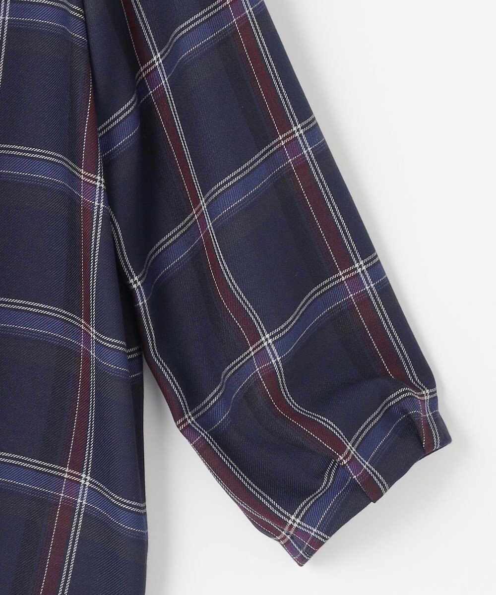 J.PRESS LADIES 【洗える】ハイツイストチェック ボートネック ブラウス 