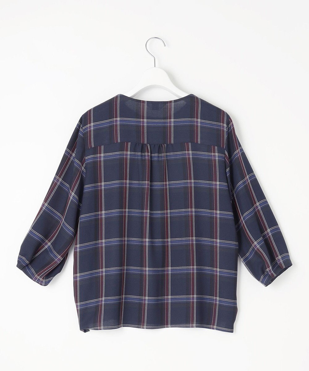 J.PRESS LADIES 【洗える】ハイツイストチェック ボートネック ブラウス 