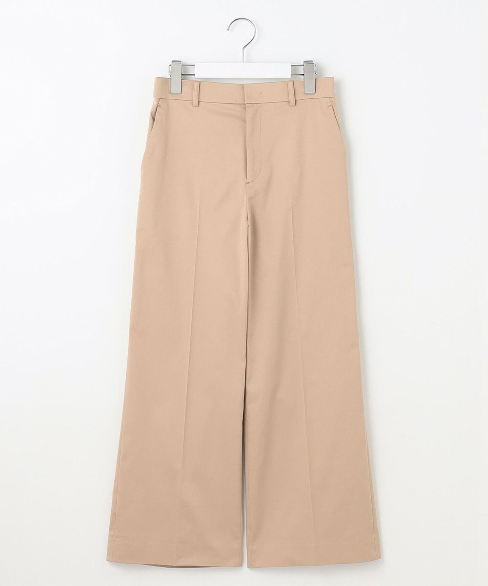 自由区 S 【UVカット・接触冷感・洗える】コットンサテンクロップド丈ワイドストレート パンツ 