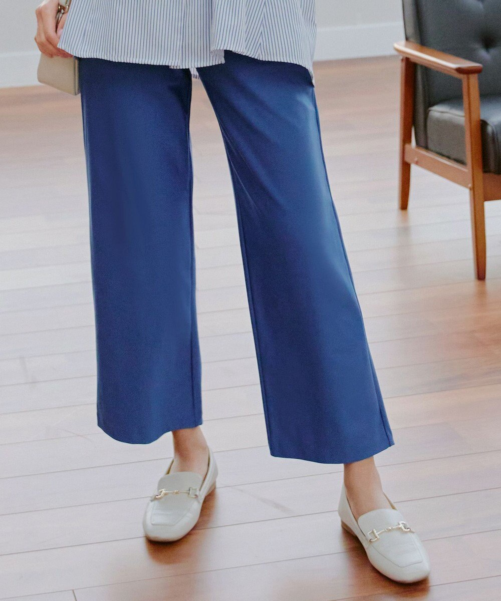 Tiaclasse 【日本製・新色追加・洗える・ストレッチ】エアシルキーワイドパンツ 