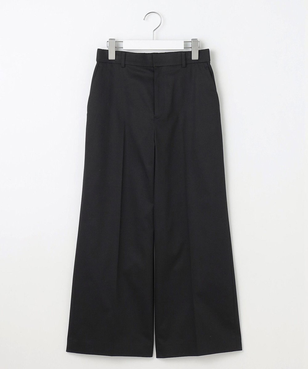 自由区 S 【UVカット・接触冷感・洗える】コットンサテンクロップド丈ワイドストレート パンツ 