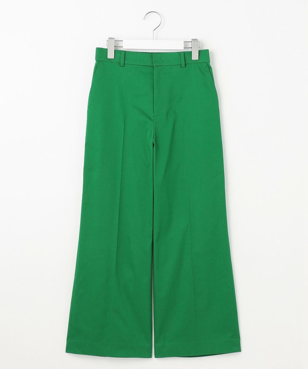自由区 S 【UVカット・接触冷感・洗える】コットンサテンクロップド丈ワイドストレート パンツ 